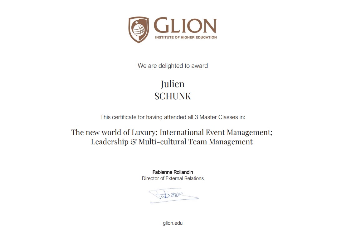 Glion Masterclass - Julien Schunk