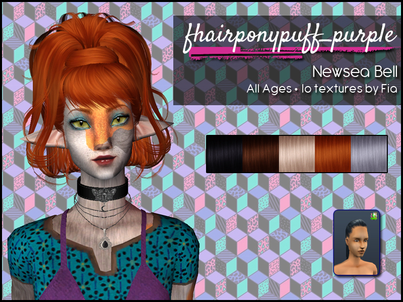 Ponypuff purple hair preview