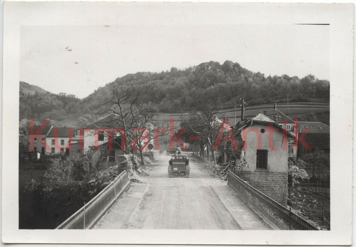 Foto Wehrmacht Grenze Luxemburg 10.5.1940 Brücke Ruine Mosel Front TOP