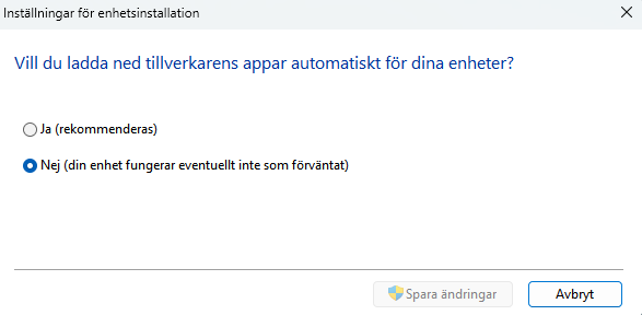 Drivers disabled