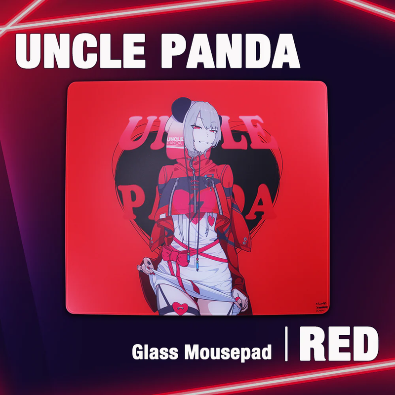 Uncle Panda Setup RED ガラスマウスパッド＋マウスソール＋グリップテープ
