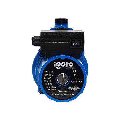 Amazon: Igoto Pump PAC16 Presurizador Automático 1/6 HP, 1 Servicio