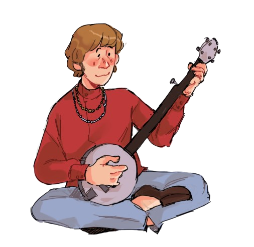 Fanart of Peter Tork playing banjo | ac: autmnalmanac