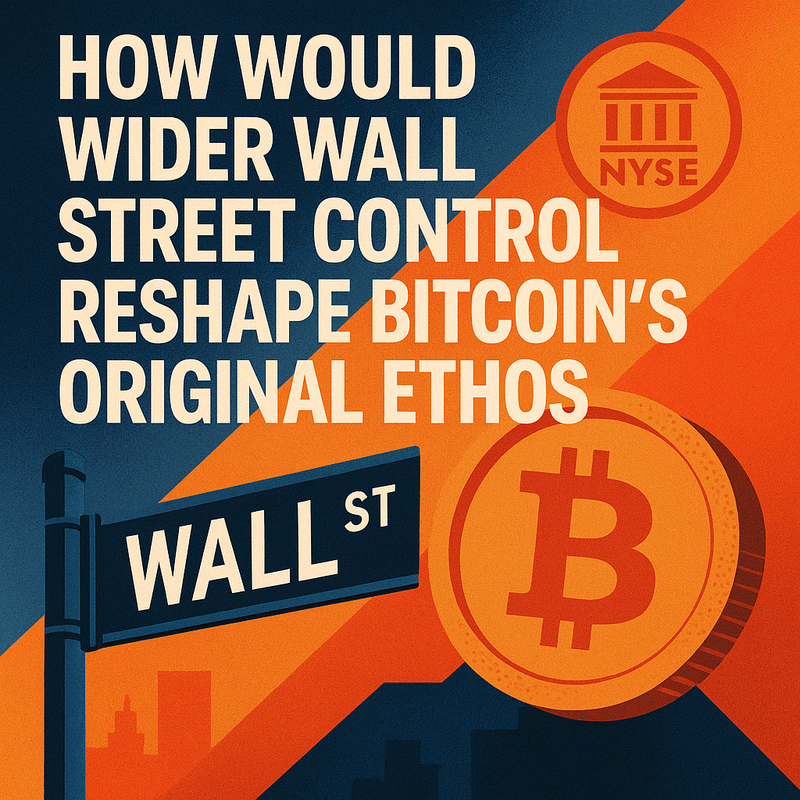 How would wider Wall Street control reshape bitcoin's original ethos