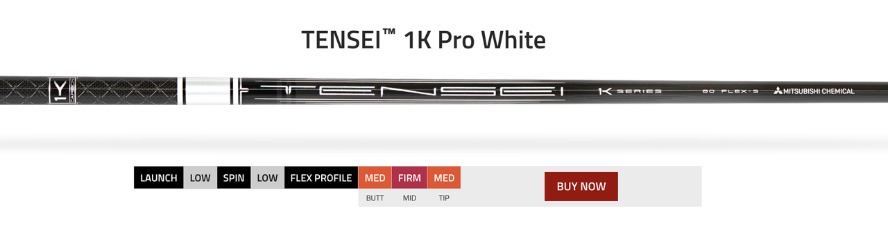 Mitsubishi TENSEI 1K Series 80g Sフレックス NEW Mitsubishi Tensei 1K Pro White Driver Shafts - Built for You