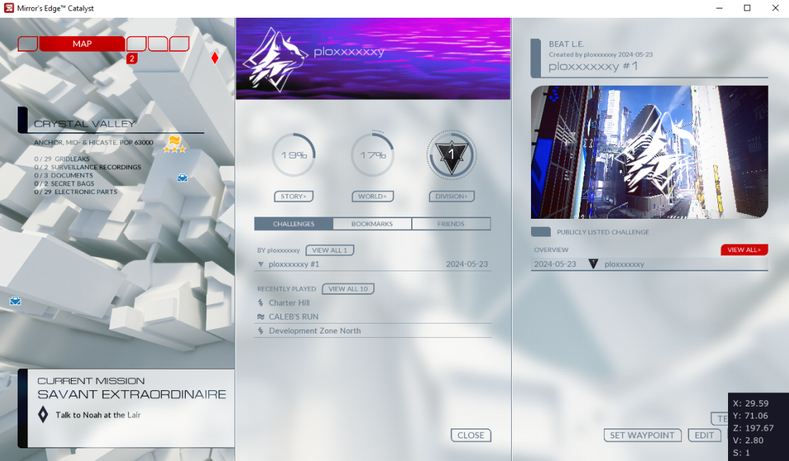 Screenshot from the game client, showing the successful placement of a Beat L.E (May 24th, 2024.)