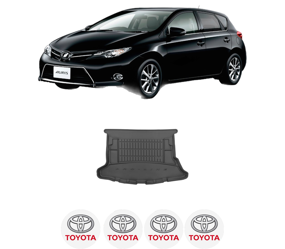 Tavita Portbagaj TOYOTA AURIS (_E18_) din 2012-2018, Protectie Portbagaj Auto, 4x Stickere auto cu TOYOTA