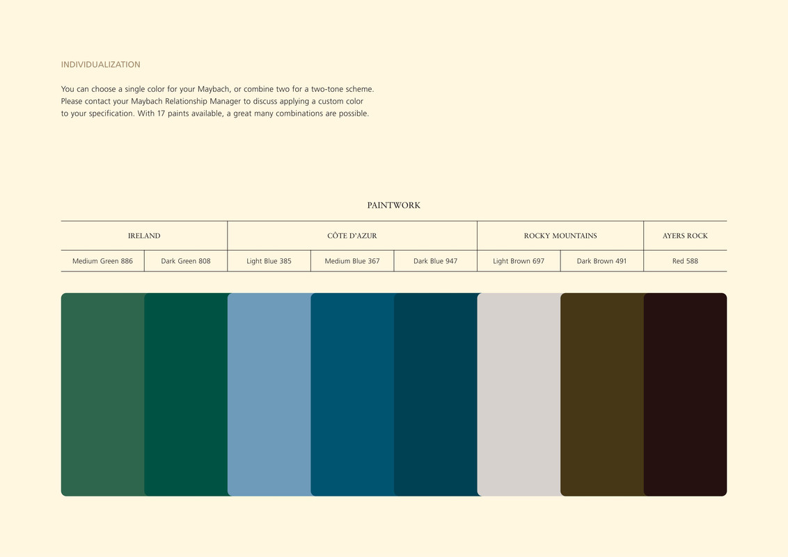 Maybach Color Code Chart Maybach 57 62 brochure 35 — Postimages