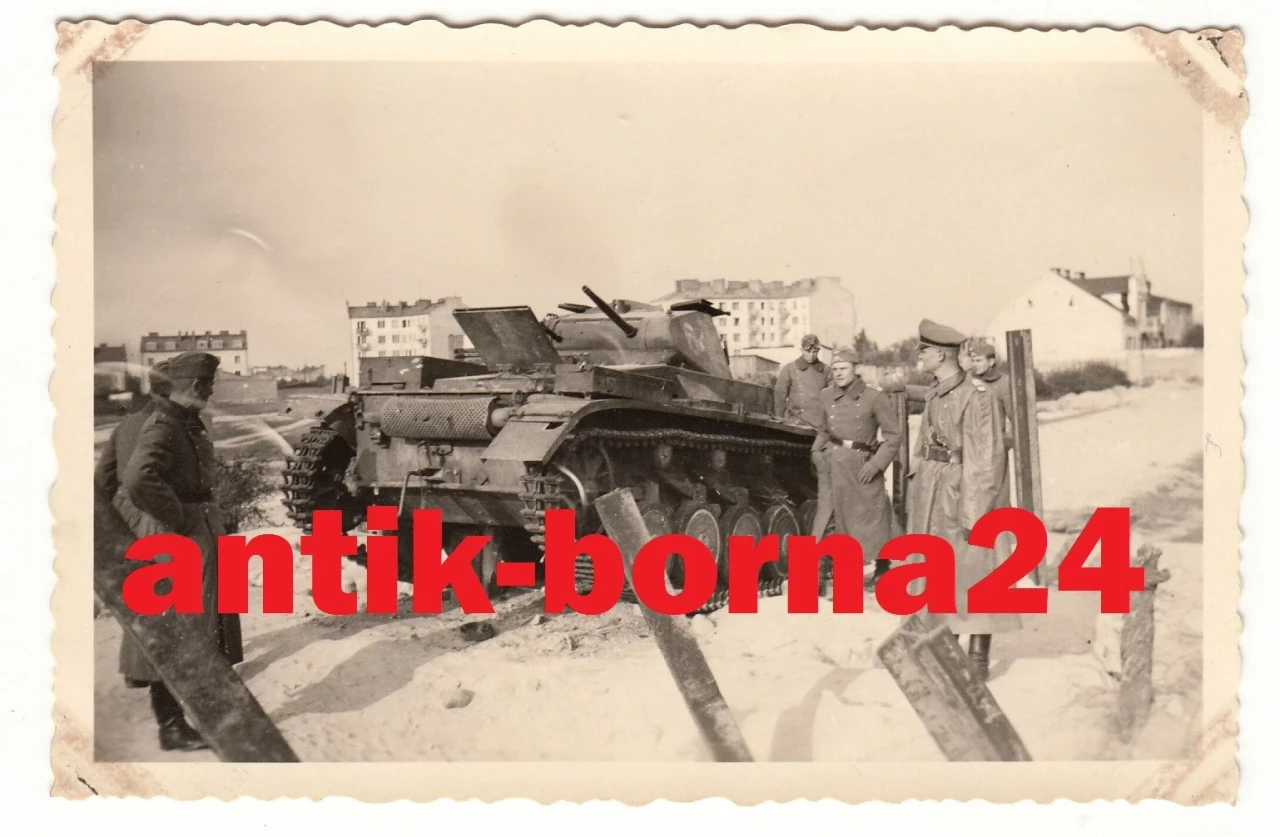 Foto WH Soldat Einmarsch Polen Panzer Tank Panzersperre Grenze Inf Rgt 31 218