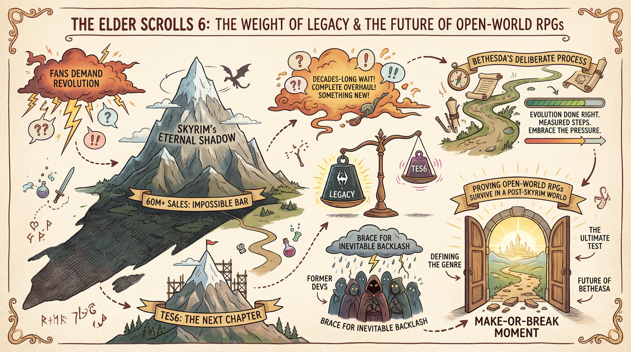 Elder Scrolls 6 Carries Crushing Pressure - Former Bethesda Artist Warns 1 Fantasy RPG landscape with ancient Nordic ruins and mountains