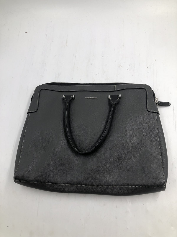 DANIEL ESPINOSA HANDBAG SOLID DARK GREY LEATHER NEW