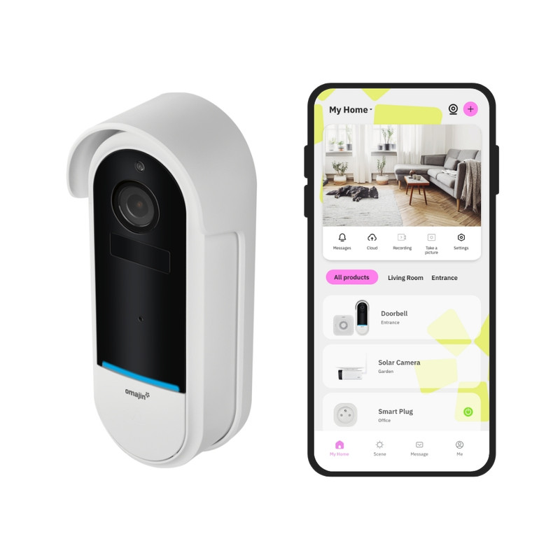 Image of OMAJIN by Netatmo Campanello Intelligente 2K wireless, batteria, suoneria inclusa, rilevamento movimenti/persone, IP65, monitoraggio zone, audio bidirezionale, archiviazione SD/Cloud, OVD-01