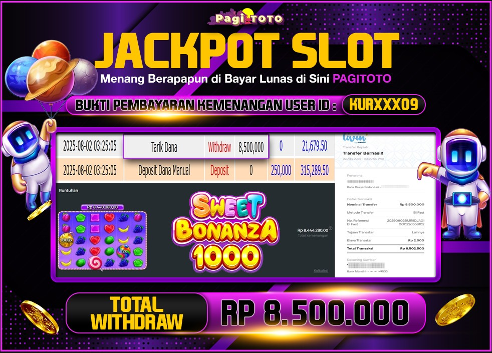 HAPPY JACKPOT MEMBER PAGITOTO SLOT SWEET BONANZA 1000 Rp 8.500.000-, - LUNAS
