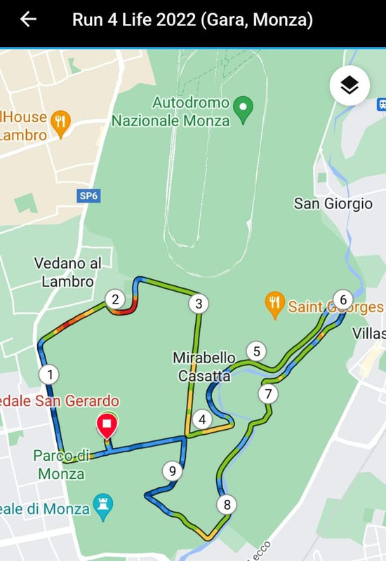 percorso RunForLife 2022 Monza