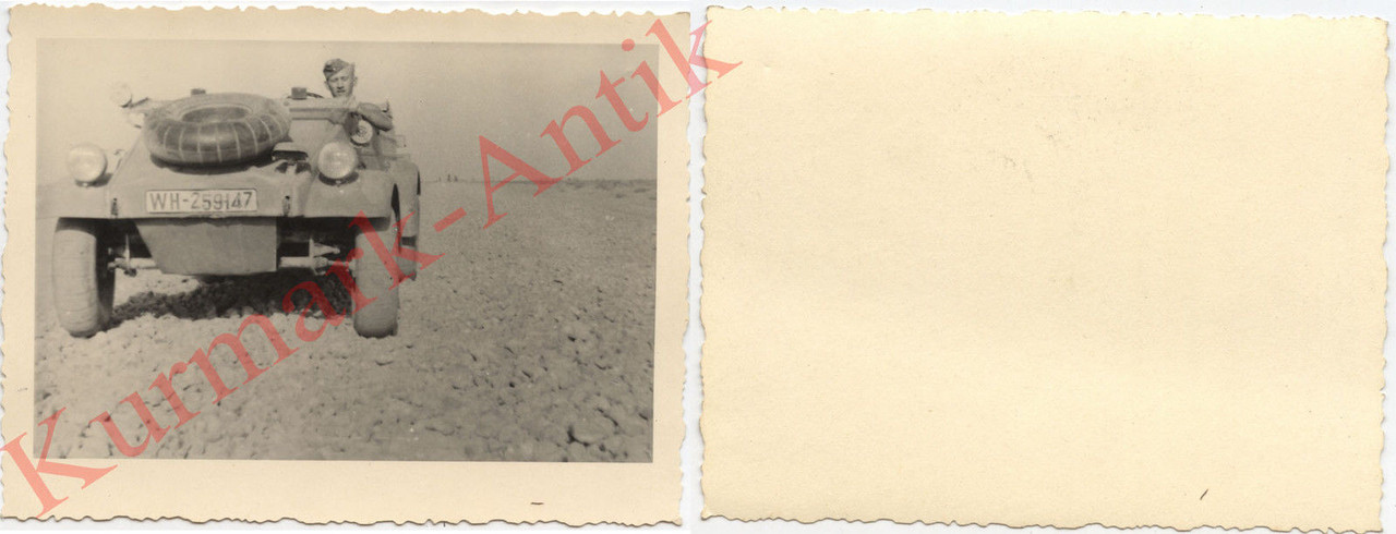 Foto Wehrmacht DAK Afrika VW Kübel Typ 82 Ballon