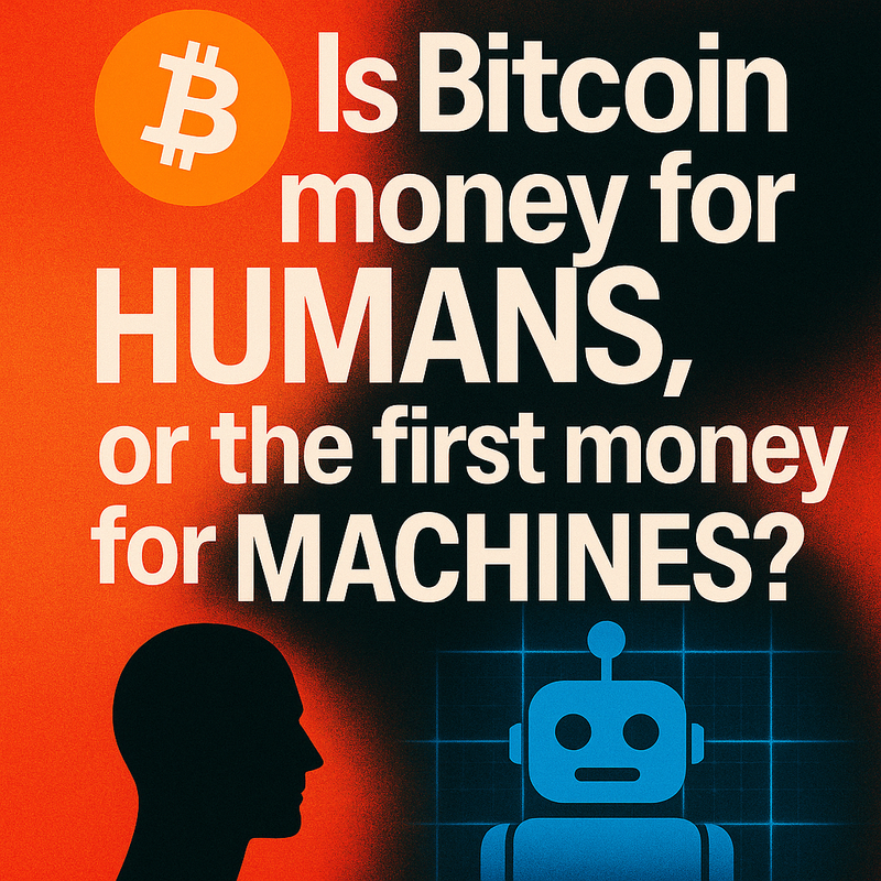 Is Bitcoin money for humans, or the first money for machines?