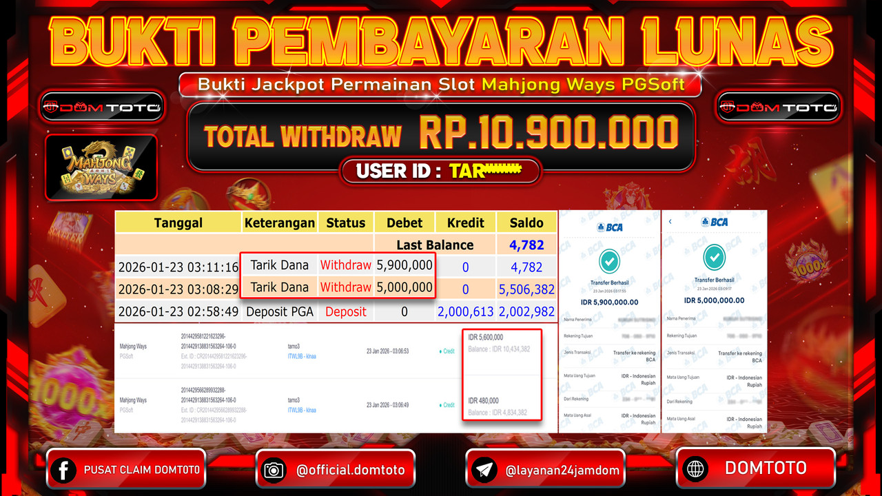 JACKPOT SLOT Mahjong Ways  PGSoft 23 JANUARI 2026