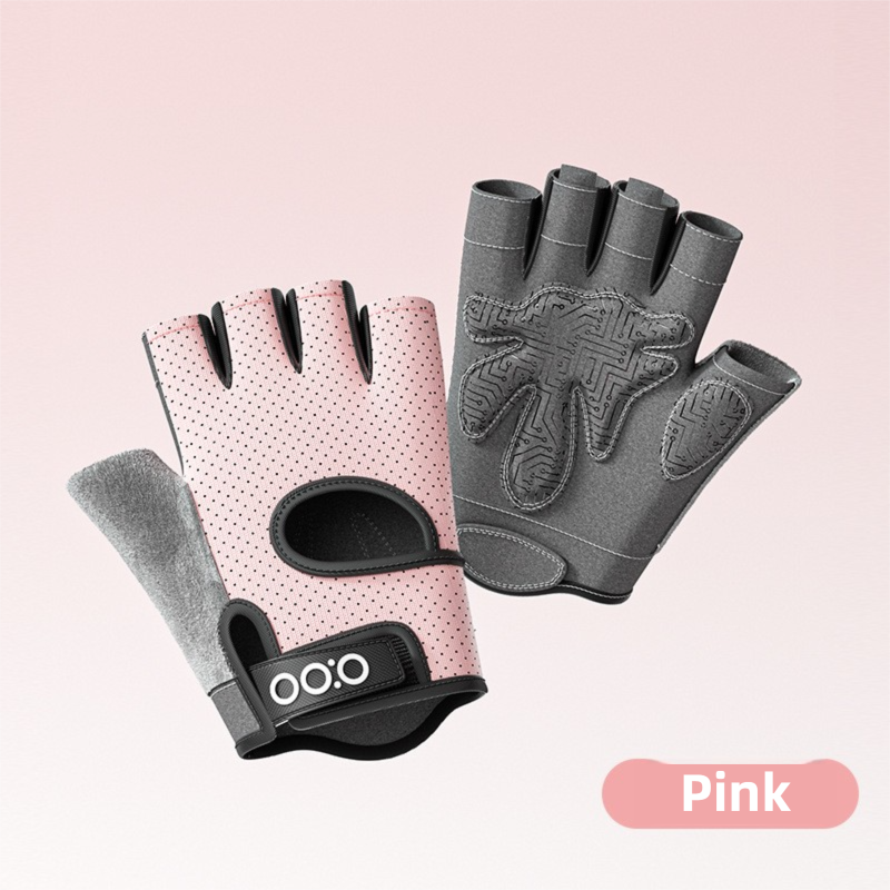 Pink Heavy-Duty Unisex Gym Training Gloves with Integrated Wrist Support - Breathable Anti-Callus and Anti-Slip Weightlifting & Pull-Up Guards (Size M)