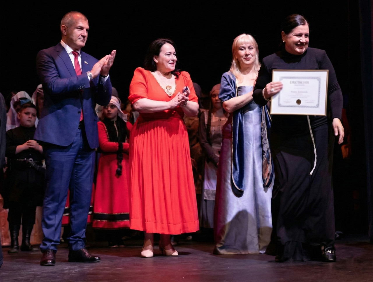 Natia receiving special appreciation at Las Vegas City Hall.