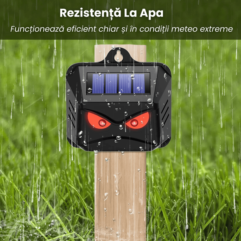 Dispozitiv solar de alungare a animalelor, Repelent pentru animale salbatice cu LED rosu, Protectie gradina impotriva daunatorilor, Aparat anti-coiot, raton, caprioara, vulpe, Solutie ecologica pentru protectia curtii, Dispozitiv de speriat pradatorii nocturni, Aparat de protectie pentru cotet de gaini, Repelent uman si sigur pentru animale, Dispozitiv de descurajare a animalelor cu energie solara, Aparat de protectie a fermei impotriva daunatorilor