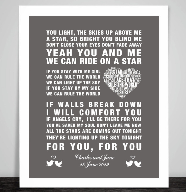 Huis Take That Song Lyrics Rule The World Art Print Poster Gary Barlow Wedding Gift Luxclusif Com Huis Take That Song Lyrics Rule The World Art Print Poster Gary Barlow Wedding Gift Luxclusif Com