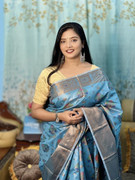 Premium Banarasi Silk Saree - Golden Zari Work
