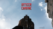 Officer carbine - right of center, low
