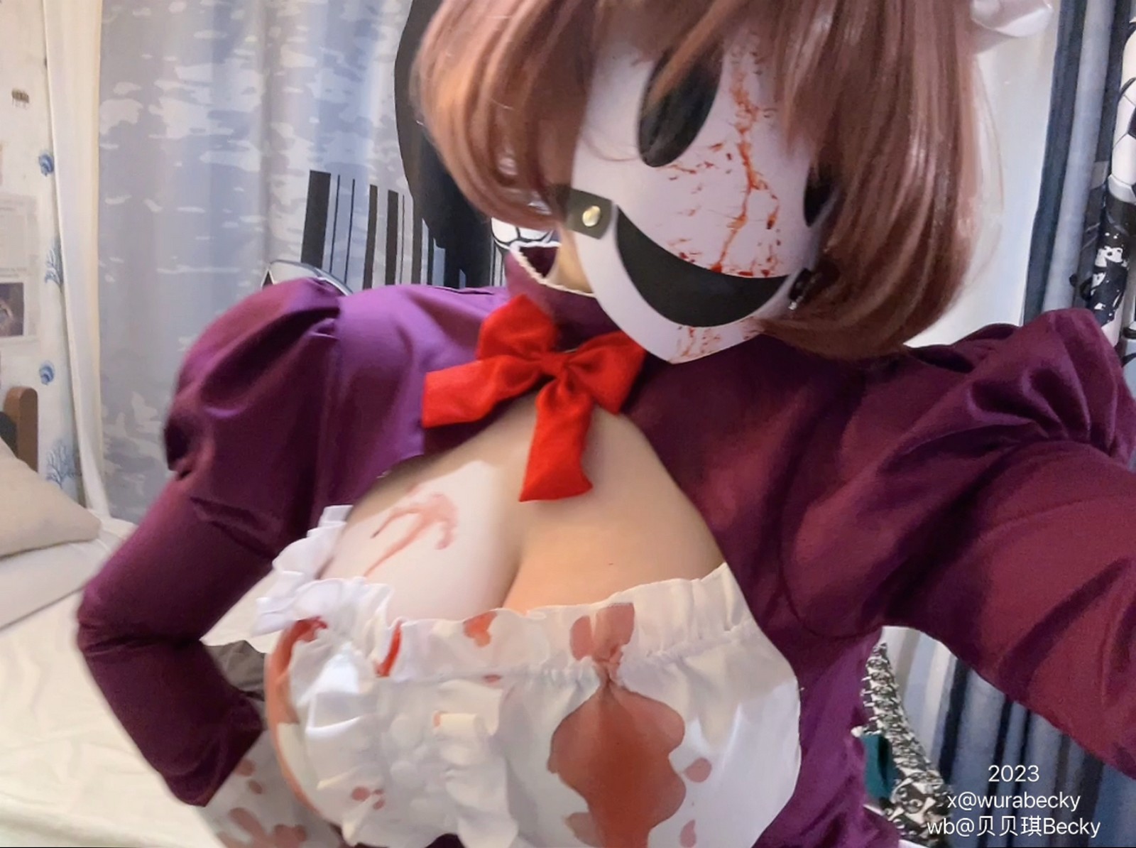 贝贝琪 Becky 面具女仆 Cosplay 写真＋视频合集（17P｜2V｜109MB）插图6