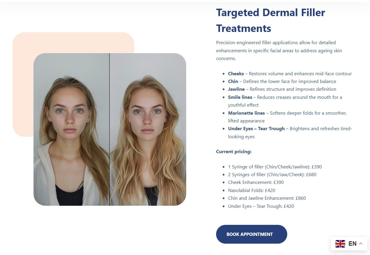 Dermal filler before after sciencebeauty showing natural facial enhancement.