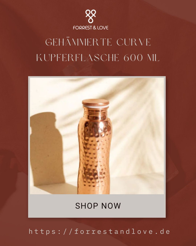 Gehämmerte Curve Kupferflasche 600 ml