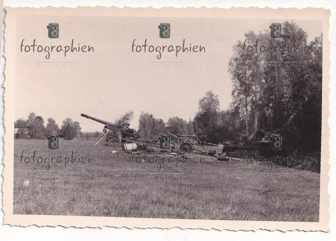 org. Foto Baltikum Russland Artillerie Geschütz Stellung 1941