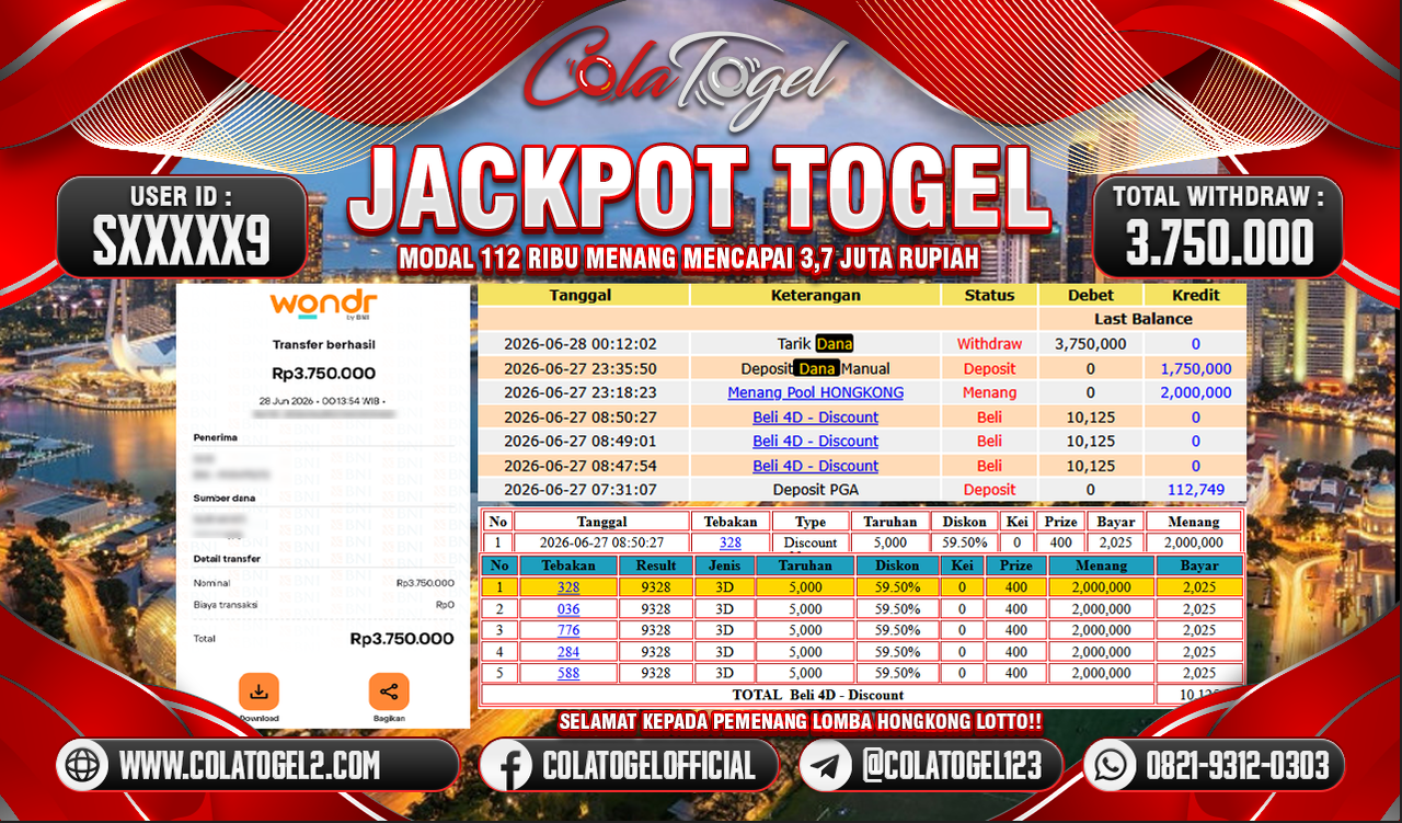 JACKPOT HONGKONG LOTTO!!