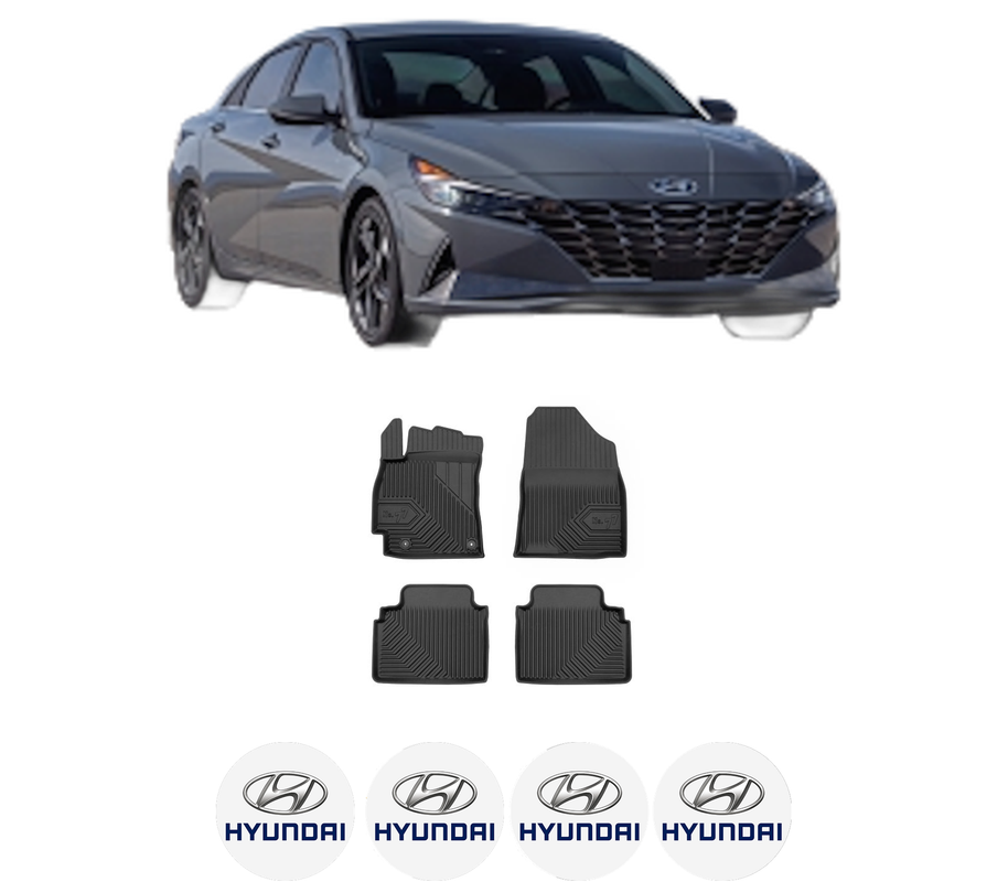 Set covorase presuri HYUNDAI ELANTRA VII Saloon (CN7) din 2020, auto, din cauciuc thermoplastic, 4 Stickere auto cu HYUNDAI