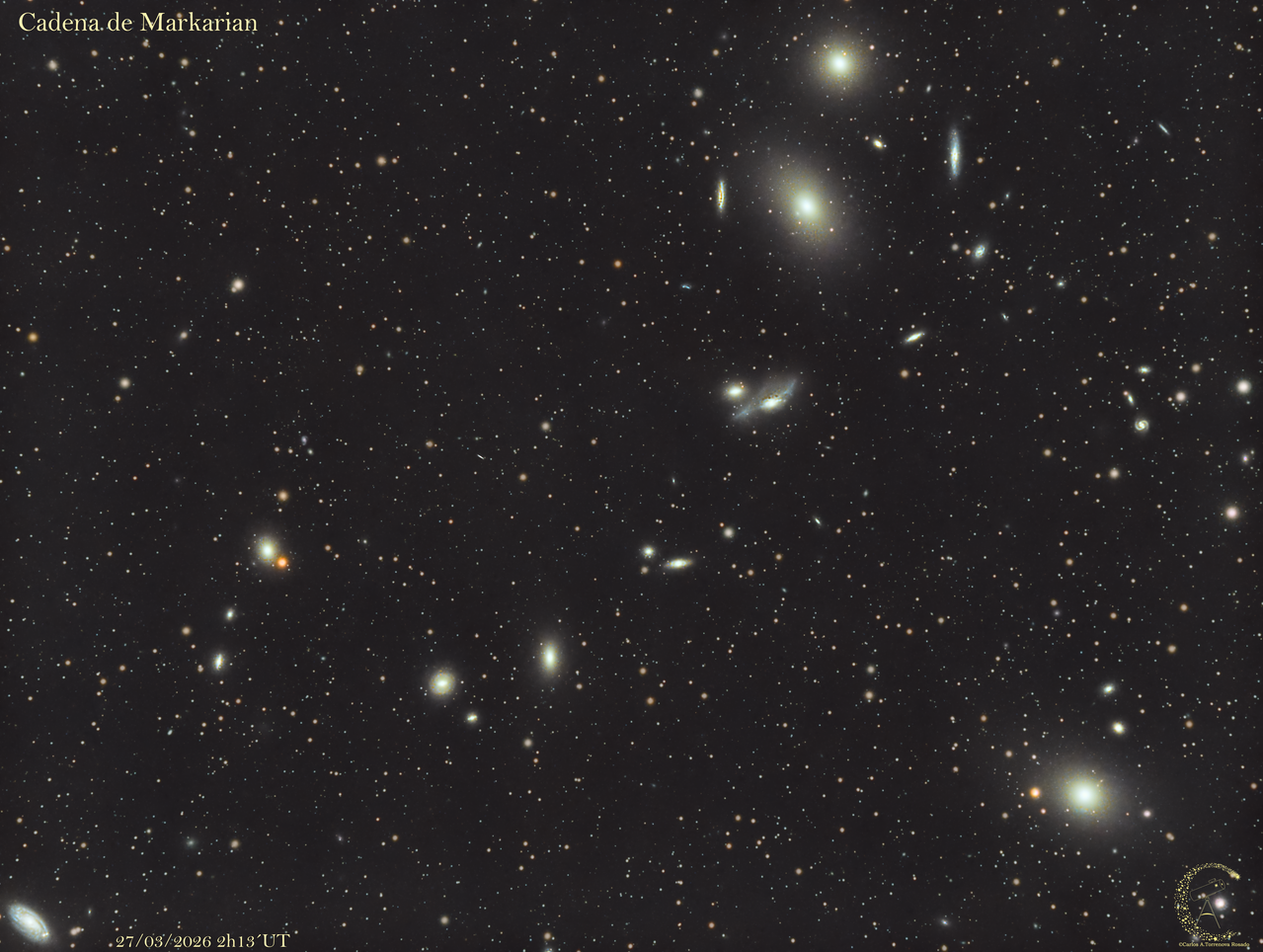Cadena de Markarian con refractor 80/400 y montura EQ6R Pro � arco de galaxias del C�mulo de Virgo a ~52 millones de a�os luz