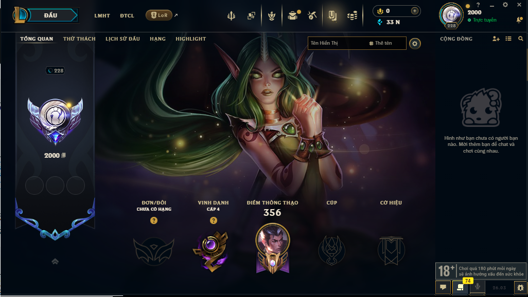 Acc LMHT # - Không Khung