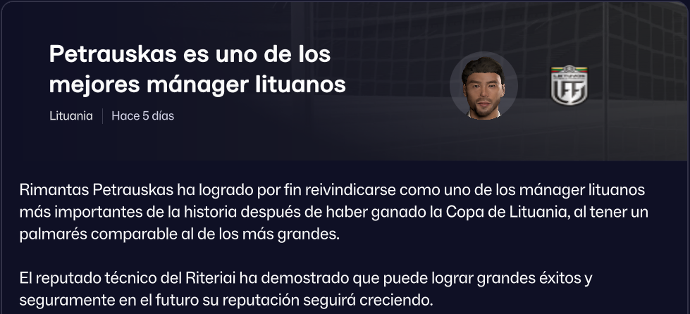 Petrauskas uno de los mejores managers lituanos sept 2025