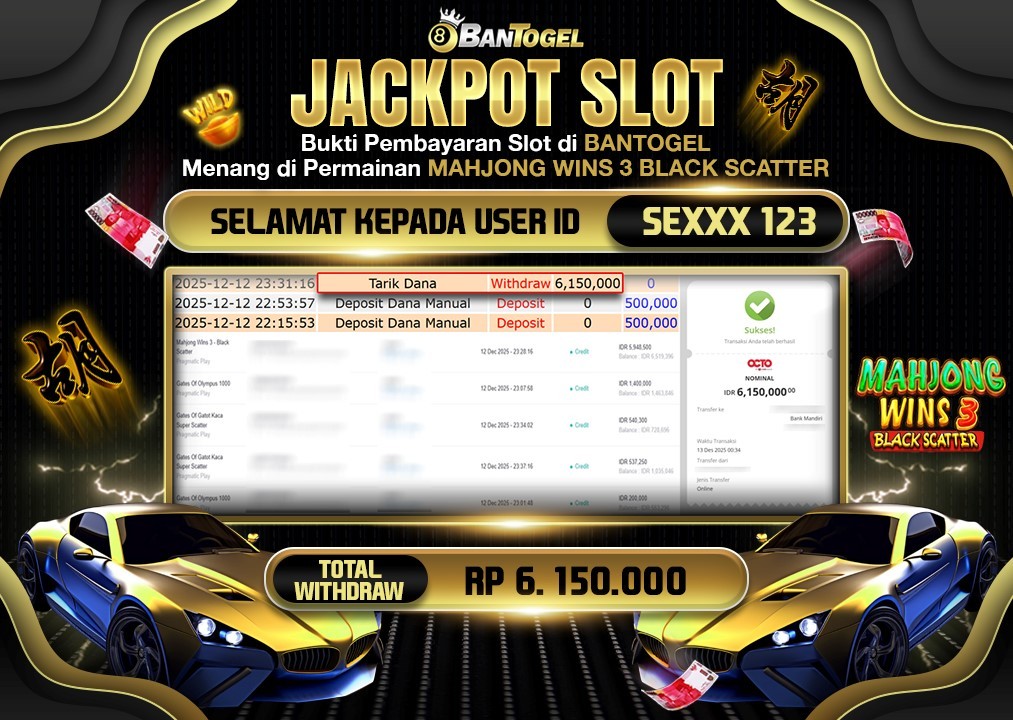 BUKTI JACKPOT LUNAS BANTOGEL