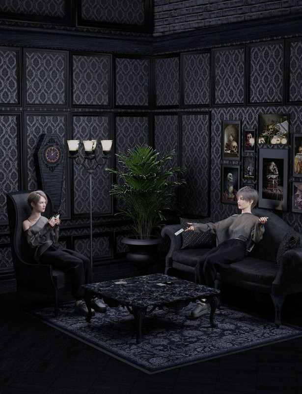 The Black House – Living Room & Entrance