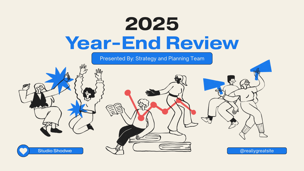 Beige and Blue Modern Year-End Report Presentation