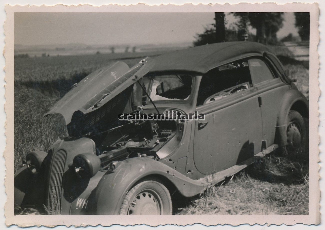 Orig. Foto zerstörte BMW 326 Pkw in TOULIS-ET-AT