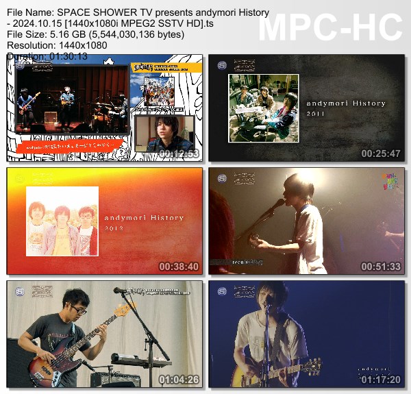 [TV-Variety] andymori – SPACE SHOWER TV presents andymori ヒストリー (SSTV 2024.10.15)