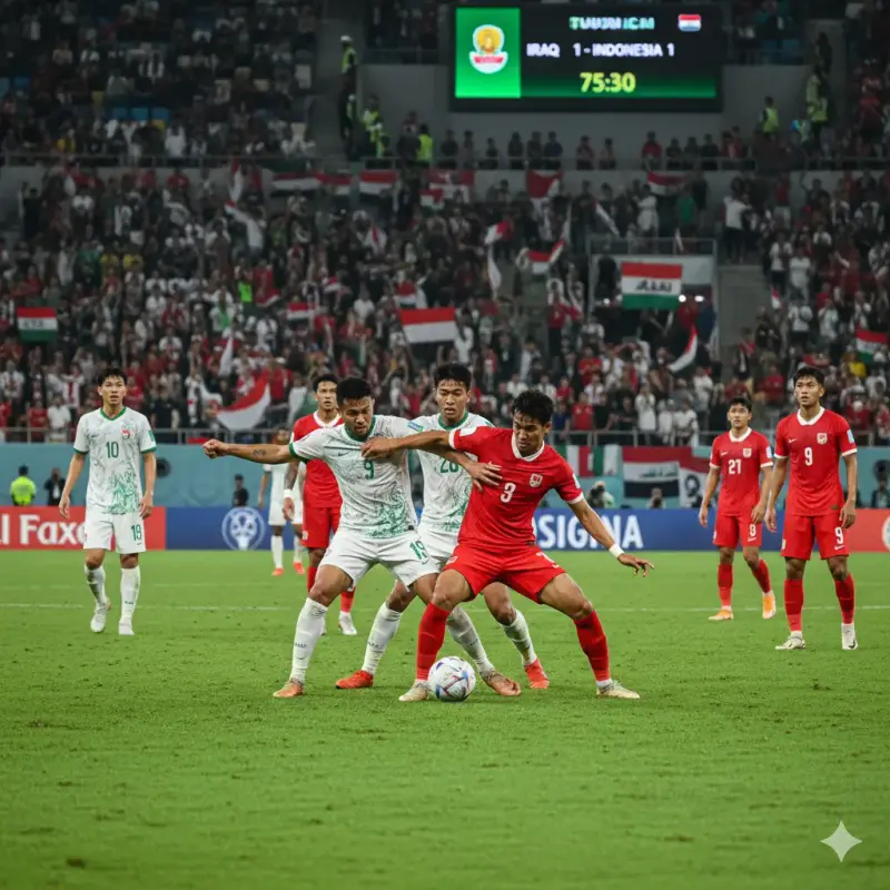 مواجهة قوية بين لاعبي العراق وإندونيسيا في تصفيات كأس العالم
