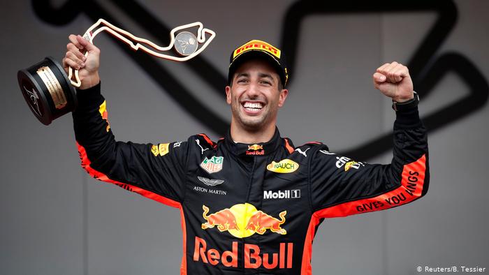 Daniel winning the Monaco Grand Prix