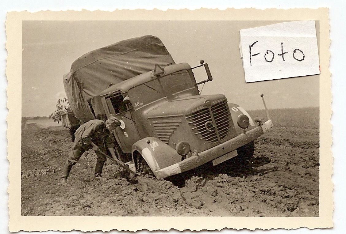 WW2 MILITÄR WEHRMACHT LKW KENNUNG FESTGEFAHREN U