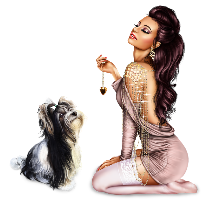 Girl With Briewer Yorkie 45