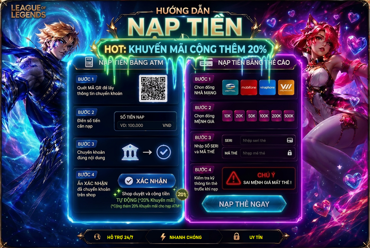 Hướng dẫn nạp tiền
