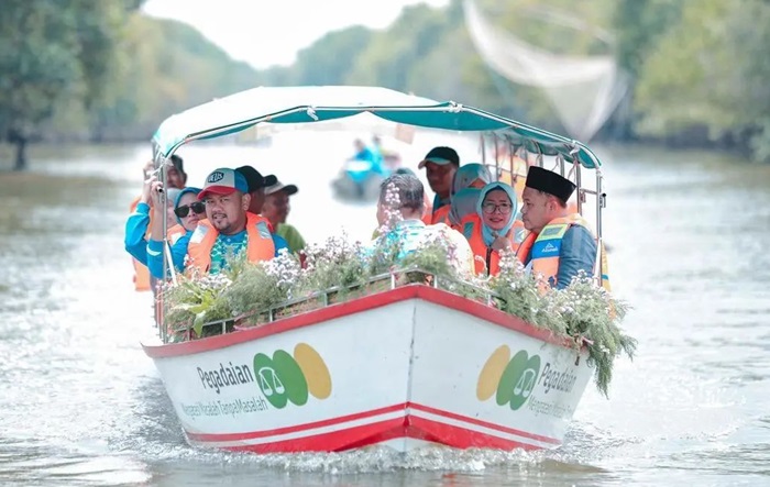 Wisata Kemudi Warior di Desa Kemudi, Duduksampeyan, Kabupaten Gresik, Jawa Timur.