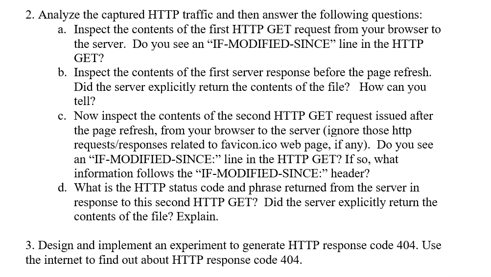 Solved Application Layer - HTTP Protocol Do and explain how | Chegg.com