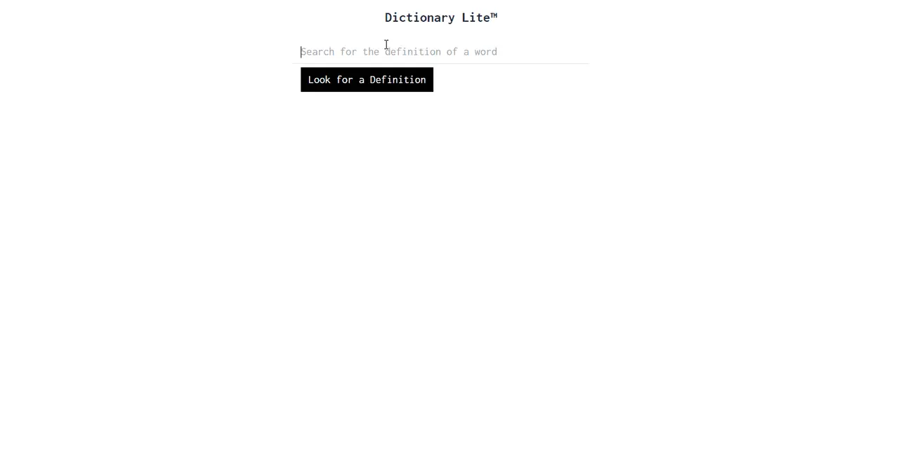 Dictonary Project