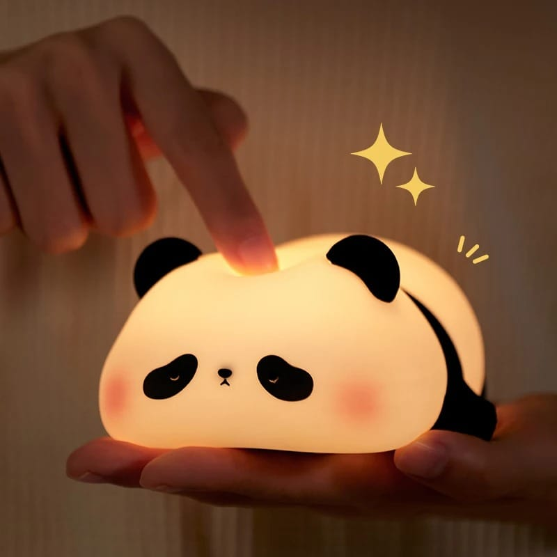 Cute Touch-Control Silicone Panda Night Lamp with Timer